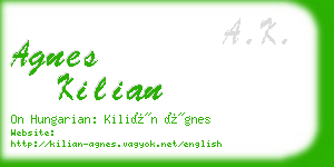 agnes kilian business card